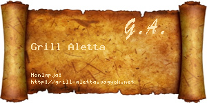 Grill Aletta névjegykártya
